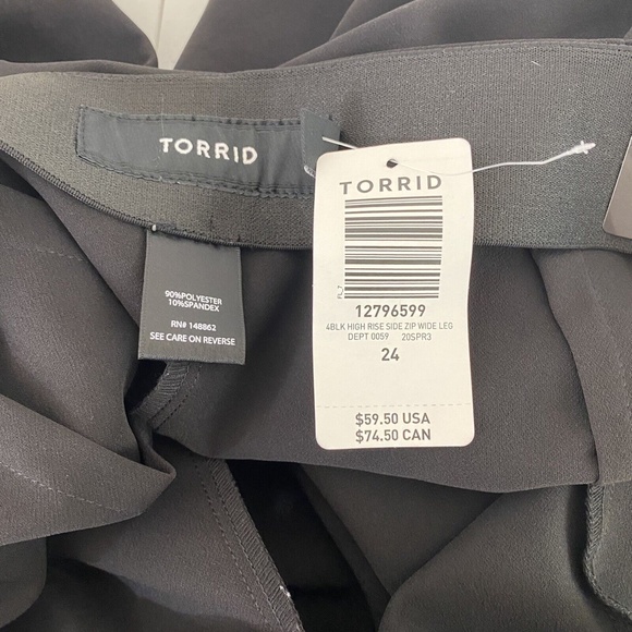 Torrid We Swear by the Fit Pants trousers NEW Sz 24 wide leg side zip pockets - Picture 3 of 10